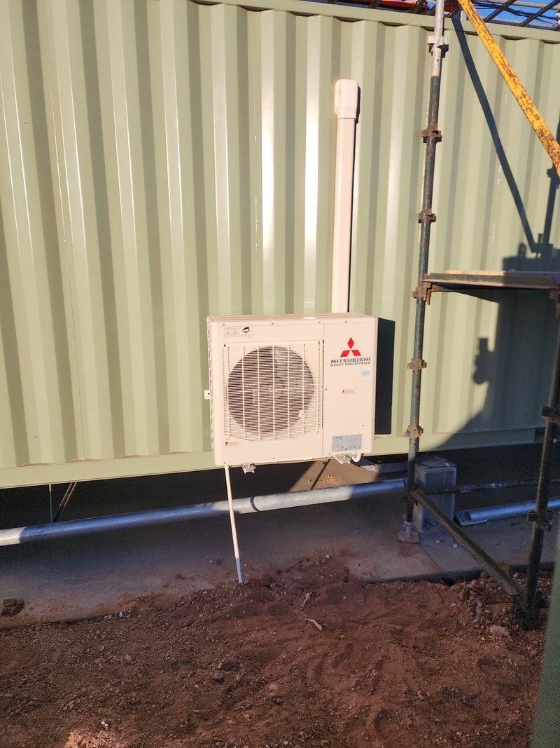 Split system installed on a site office