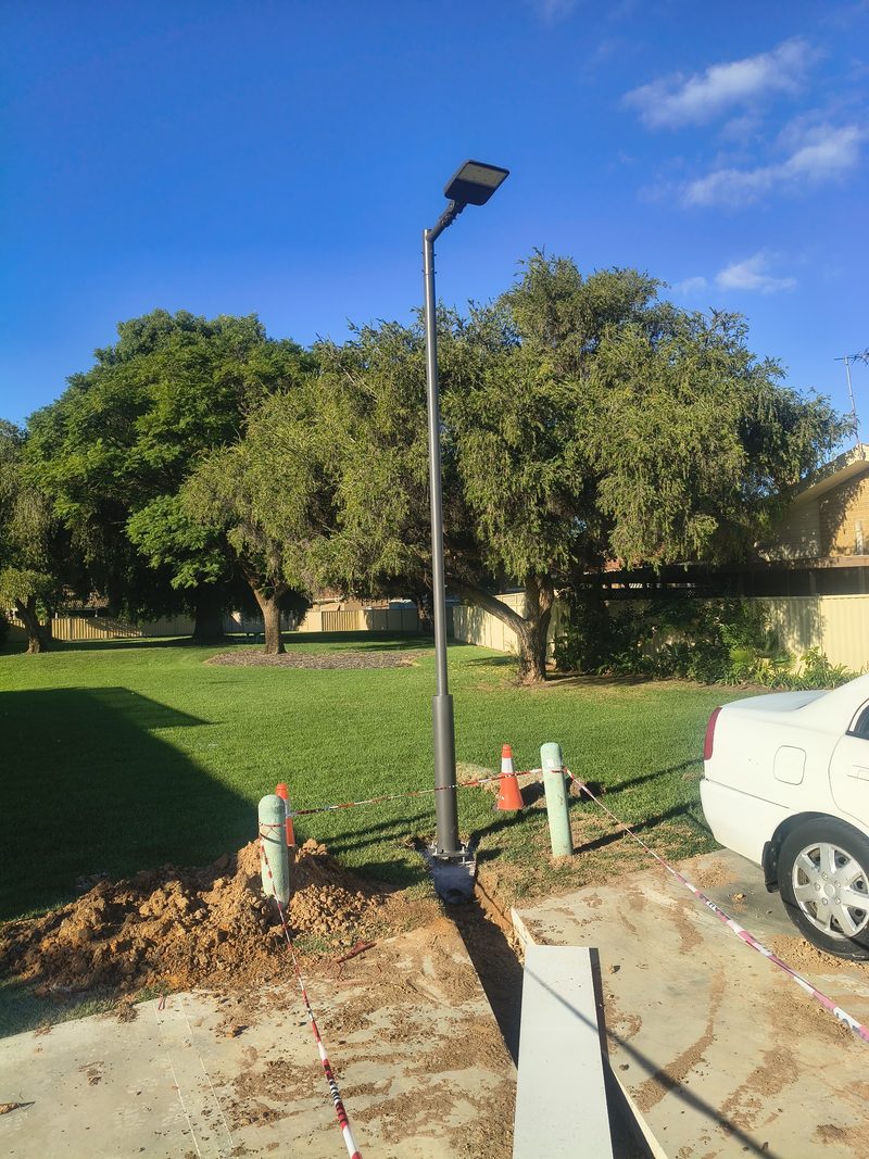 LED street light pole installed and commissioned, Mildura
